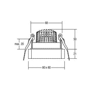 Brumberg Leuchten - Downlight/Strahler/Flutlicht LED-Einbaustrahler 13127173 350mA 3000K st.-ws