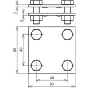 DEHN - Verbinder für Blitzschutz Kreuzstück NIRO KS FL30 V4A f.Fl 30/30mm