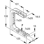 Niedax - Wand- und Deckenbügel für Kabeltragsystem Zentralabhängung GTCB 50/100 S für Gitterr. C-Bügel − 25 Stück
