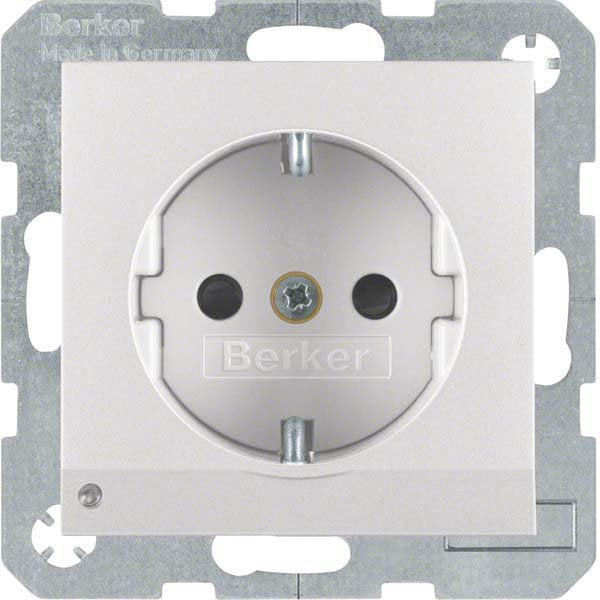 Berker - Steckdose SCHUKO-Steckdose alu/matt 41091404 LED-Orientierungsl
