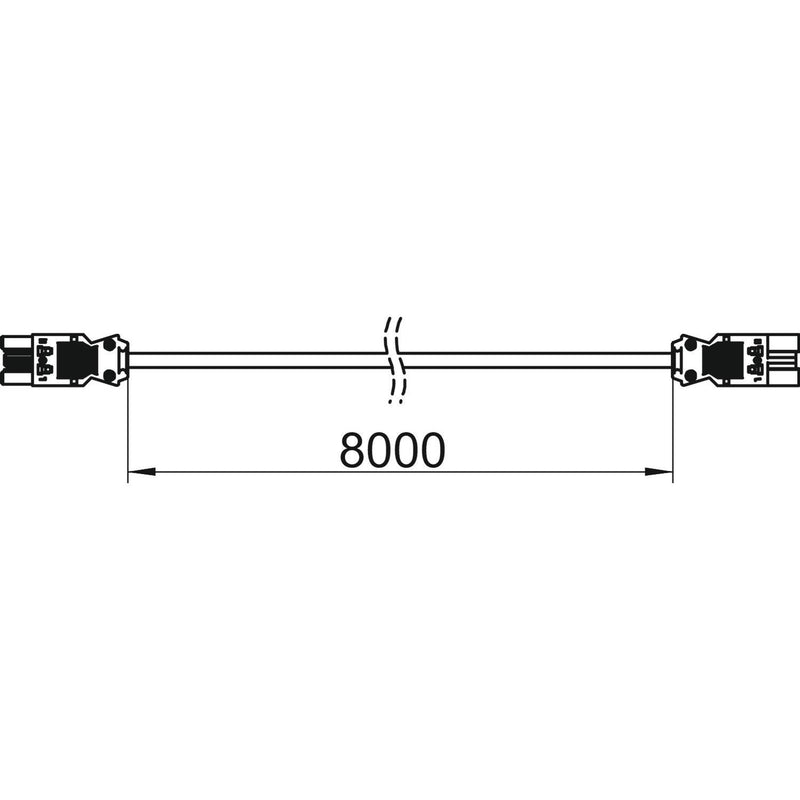 OBO Bettermann - Konfektionierte Leitung für steckbare Gebäudeinstallation Verlängerungsleitung VL-3Q2.5 8 SW 3x2,5qmm