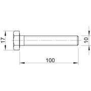 OBO Bettermann - Maschinenschraube/Bolzen Sechskantschraube SKS M10x100 ZL − 50 Stück