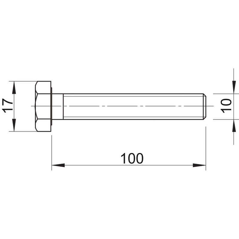 OBO Bettermann - Maschinenschraube/Bolzen Sechskantschraube SKS M10x100 ZL − 50 Stück