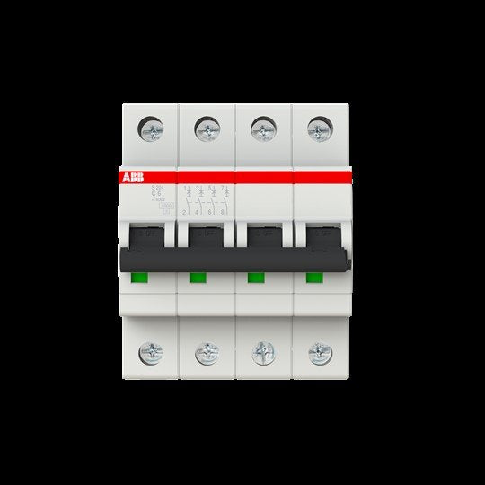 ABB Stotz S&J - Leitungsschutzschalter Sicherungsautomat S204-C6 6 kA, 6 A, 4P