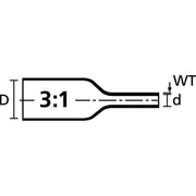 HellermannTyton - Schrumpfschlauch Warmschrumpfschlauch TCGT9-3YE PO-X YE 72 9:3, gelb − 72 Meter