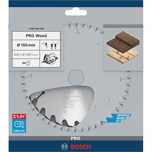Bosch - Kreissägeblatt PRO Wood Kreissägeblatt, 2608640592 150 x 2,4 x 20 mm