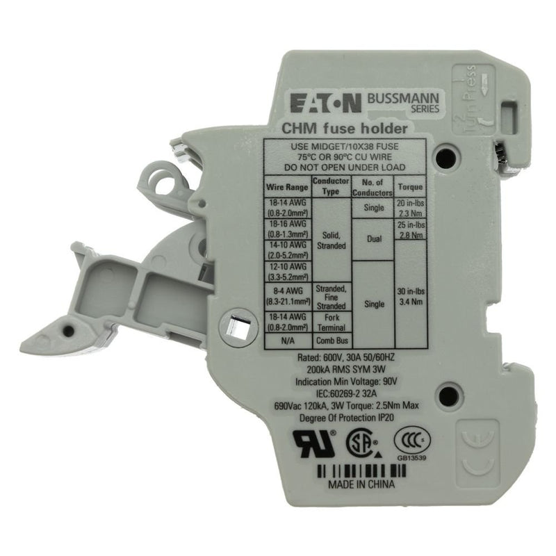 Eaton - Halter für zylindrische Sicherung Sicherungshalter Niedersp. 2Pole 30A #CHM2DU 32A AC 690V 2polig − 6 Stück