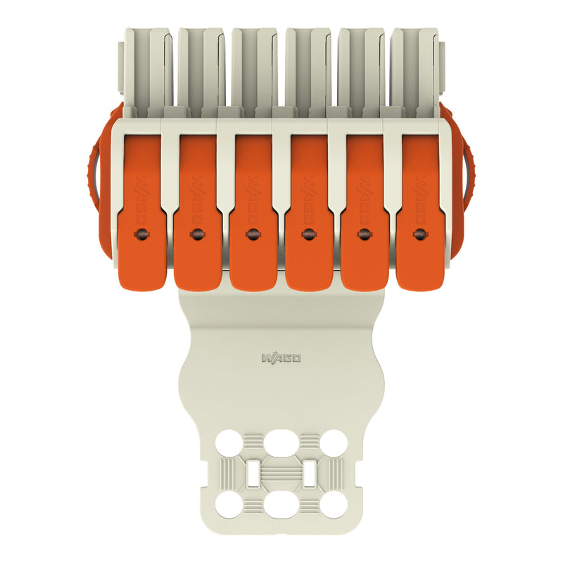 WAGO GmbH & Co. KG - Ein- und mehrpolige Klemmenleiste 1-Leiter-Federleiste Hebel 832-1106/314-000 Push-inCAGECLAMP,lgr − 5 Stück