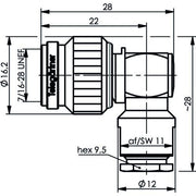 Telegärtner - Koax-Steckverbinder TNC-Kabelwinkelstecker 100023729 50Ohm, G1(RG58C/U)