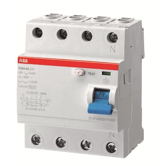 ABB Stotz S&J - Fehlerstrom-Schutzschalter FI-Schutzschalter F204A-80/0,1 pro M Compact