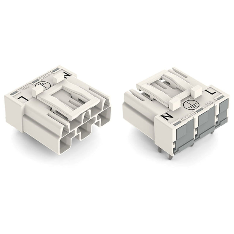 WAGO - Leiterplattensteckverbinder Stecker für Leiterplatten 770-833/011-000 3-polig,weiß − 100 Stück