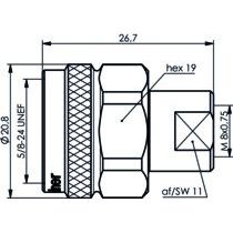 Telegärtner - Koax-Kupplung Adapter N-FME (M-M) 100024187
