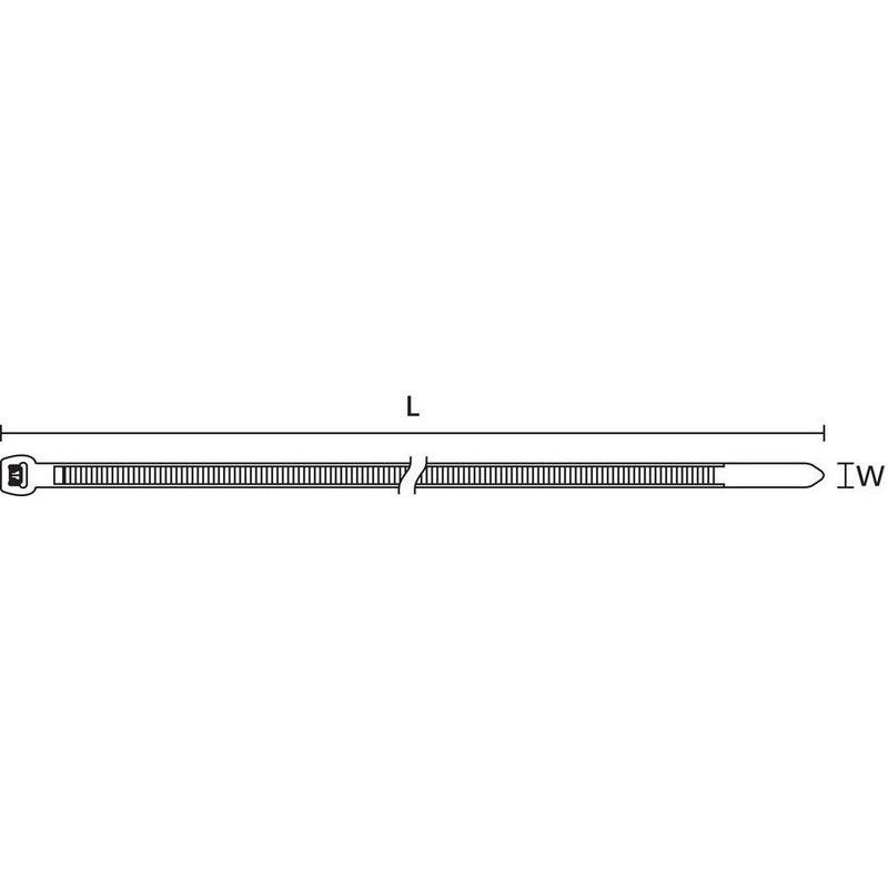 HellermannTyton - Kabelbinder außenverzahnt T30LOS-HS-BK-C1 − 100 Stück