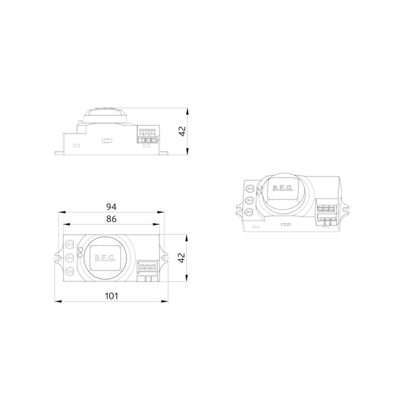 BEG Brück Electronic - Bewegungsmelder/Präsenzmelder komplett Hochfrequenzmelder HF-MD1