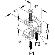 Niedax - Befestigungselement für Stiel/Profilschiene Profilklemme PKS M8/10-40 E3 − 1 Stück