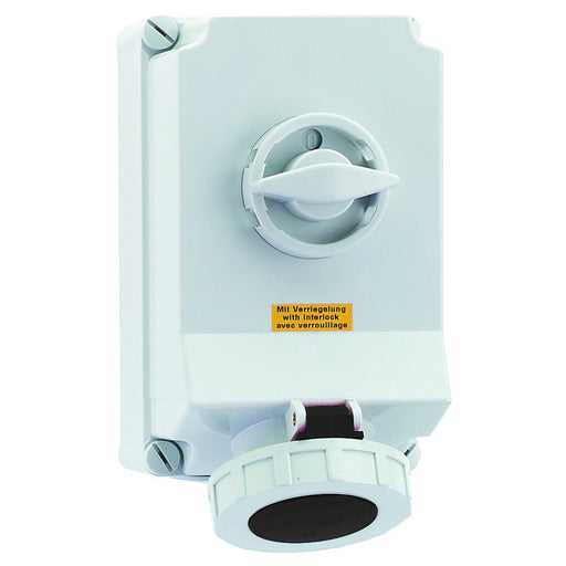Bals Elektrotech - CEE-Steckdose abschaltbar, abgesichert (IEC 60309) Wandsteckdose abschaltbar 16828 verriegelt 63A 4p 5