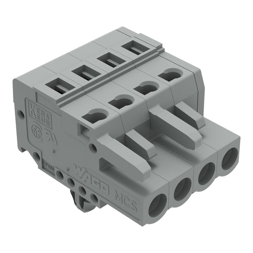 WAGO - Kabelsteckverbinder für Leiterplattensteckverbinder 1-Leiter-Federleiste 231-104/008-000 CAGECLAMP,2,5 mm²,gr − 100 Stück