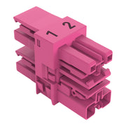 WAGO - Kompaktverteiler für steckbare Gebäudeinstallation 3-fach-Verteiler 2-polig 770-1706 Kod. B,pink − 50 Stück