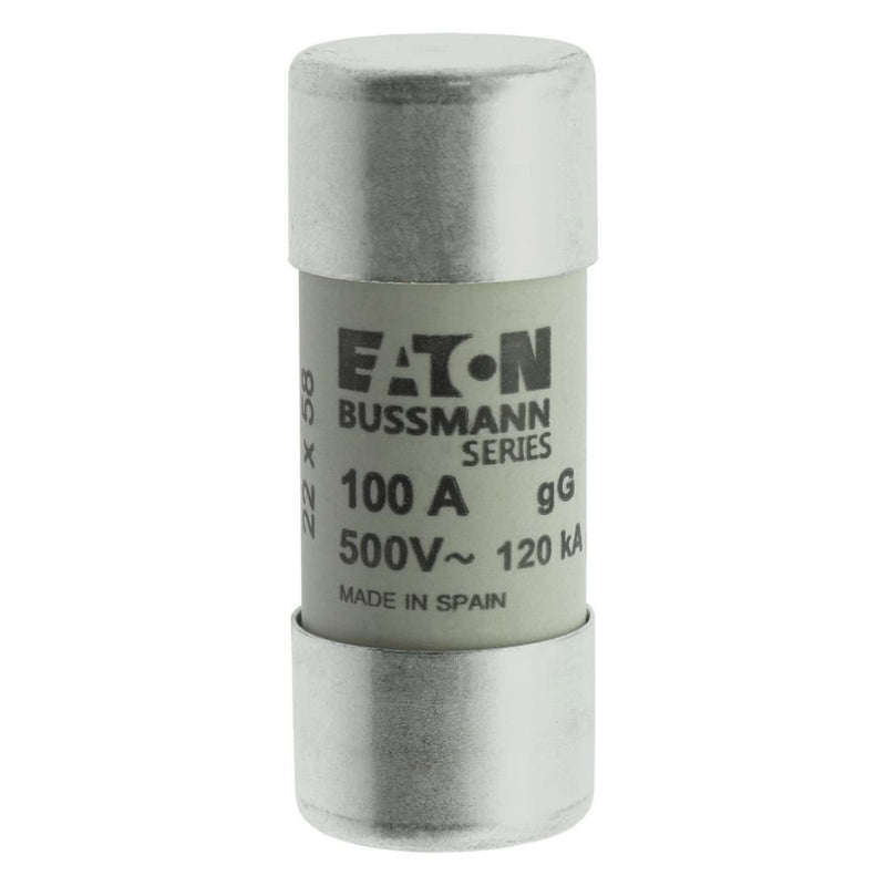 Eaton - Zylindrische Sicherung Sicherungseinsatz Nieders. CYLINDRICA#C22G100 100A AC 500V 120kA − 10 Stück