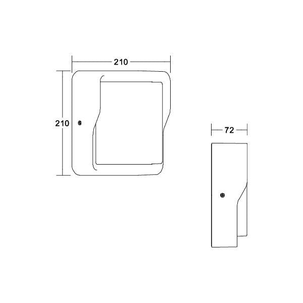 Brumberg Leuchten - Decken-/Wandleuchte LED-Wandleuchte 10224103 3000K, graphit