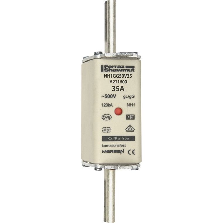 Mersen - Messersicherung NH-Sicherungseinsatz SF NH1GG50V35 Gr.1 gG 35A/500V KM