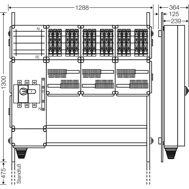 Hensel - Verteilerschrank für Energieversorgung Ladeverteiler Mi EV 11kW 18000 f.18 Ladep. a 11kW
