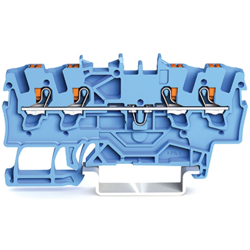 WAGO GmbH & Co. KG - Durchgangs-Reihenklemme 4-Leiter-Durchgangsklemme 2201-1404 1,5qmm, blau − 100 Stück