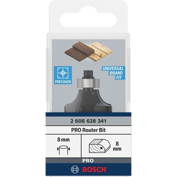 Bosch - Fräser PRO Abrundfräser, 2608628341 R 8, Schaft 8 mm