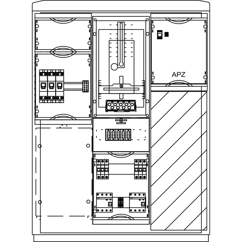 Elsta Mosdorfer - Zähler-Komplettschrank Zähleranschlusssäule ZS811EA.N4.02 A850-1 N4 1Z 3.HZ