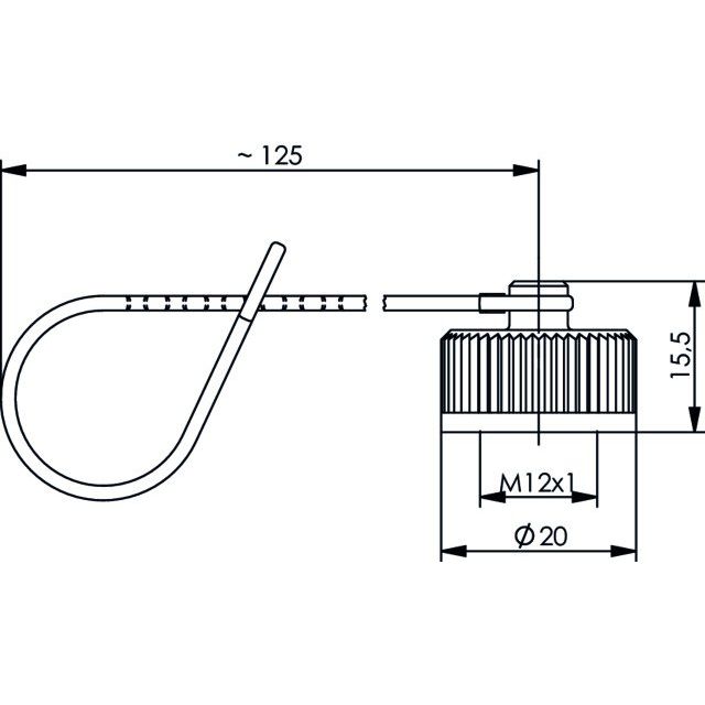 Telegärtner - Staubschutz für Steckverbindungen Steckerschutzkappe 100022777 STX M12x1, Halteband