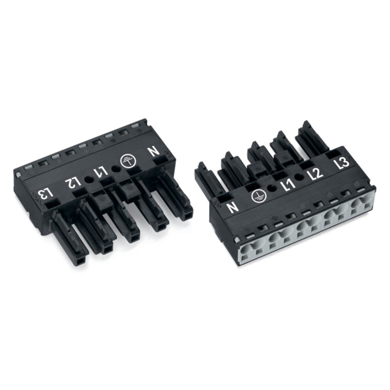 WAGO - Steckverbinder für steckbare Gebäudeinstallation Buchse 770-205 2x0,5-4mmq schwarz − 50 Stück
