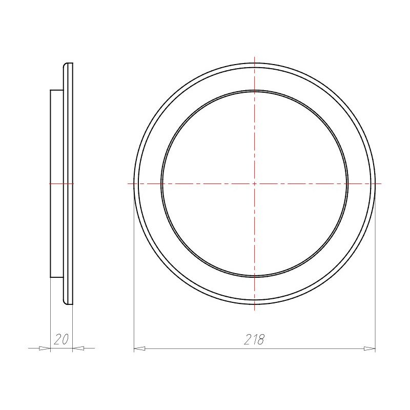 Kaiser - Zubehör/Ersatzteile für Leuchteneinbaugehäuse Frontteil HaloX 180 1282-65 160mm f. Sichtbeton