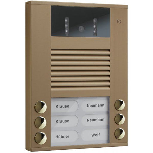 TCS Tür Control - Türstation für Türkommunikation Video color Außenstation AVE14063-0012 6Tast 2reih.AP bro