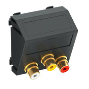 OBO Bettermann - Einsatz/Abdeckung für Kommunikationstechnik Multimediaträger MTS-12R F SWGR1 45x45mm sw-gr