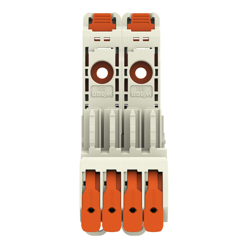 WAGO GmbH & Co. KG - Ein- und mehrpolige Klemmenleiste 1-Leiter-Federleiste 831-1104/306-000 Push-inCAGECLAMP,lgr − 6 Stück