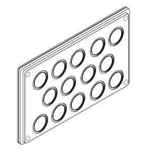 ABN - Einführungsflansch für Kleingehäuse/Schaltschrank Leitungseinführungsplatte GLP21 m Ad._14x32,5/25,5mm