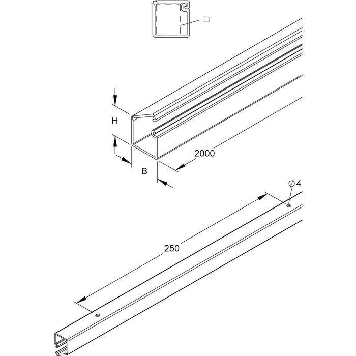 HKL - Leitungsführungskanal Minikanal cws LCD71.6 7x12mm − 2 Meter
