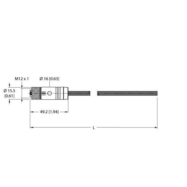 Turck - Rundsteckverbinder, feldkonfektionierbar (Industriesteckverbinder) Anschlussleitung RKP56PLB-20/TXG
