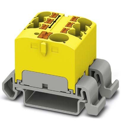 Phoenix Contact - Durchgangs-Reihenklemme Verteilerblock PTFIX10/6X4-NS35AYE − 8 Stück