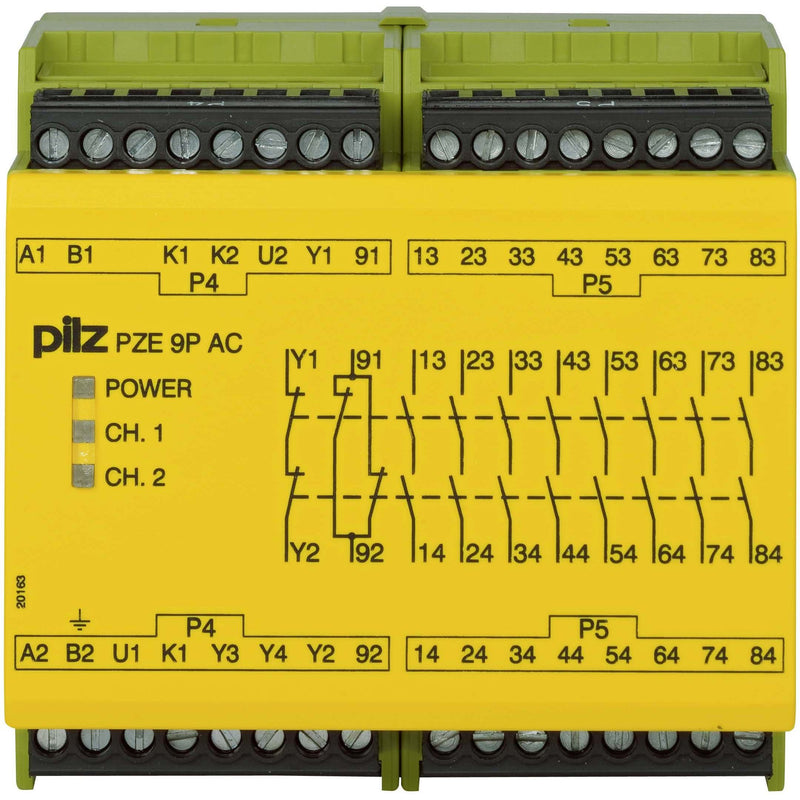 Pilz - Gerät zur Überwachung von sicherheitsgerichteten Stromkreisen Kontakterweiterungsblock PZE 9P #777148 24VACDC 100-240VACDC