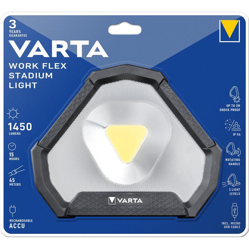 Varta Cons.Varta - Taschenleuchte LED-Flächenarbeitsleuchte WorkFlex Stad.Light Li-Ion Akku, IP54