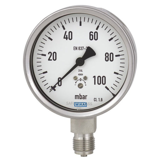 Wika Wiegand - Rohrfedermanometer KapsFedMano 632.50.100 VA 40039803 -16..0mbar1/2NPTrue