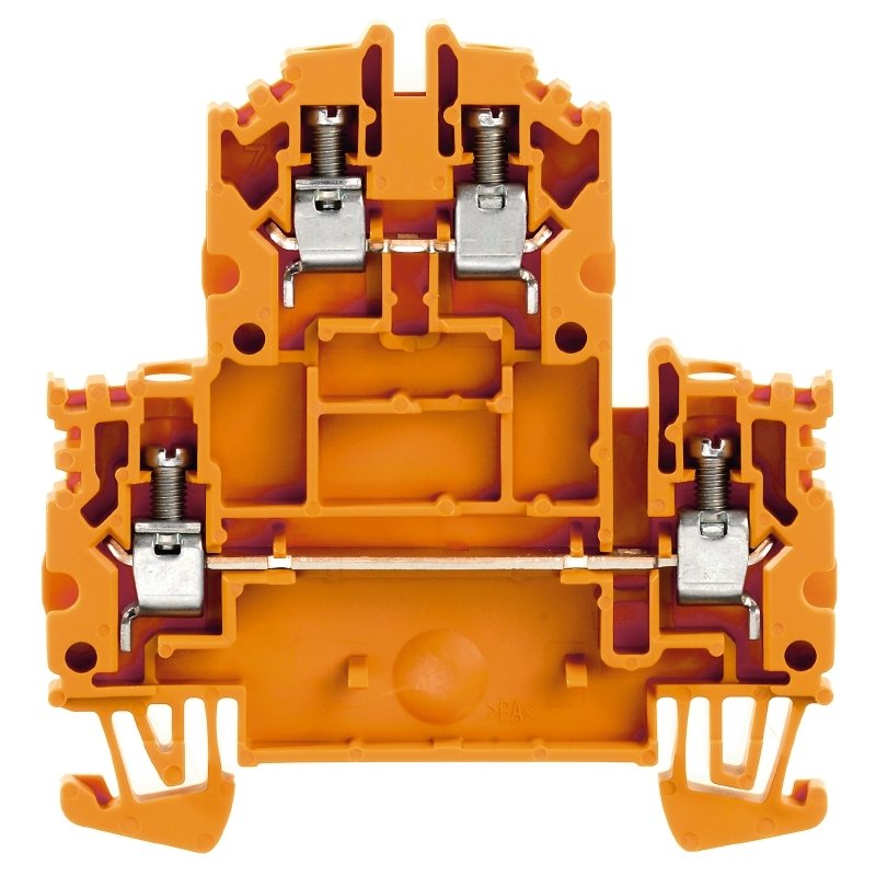 Weidmüller - Durchgangs-Reihenklemme Klemme WDK 4N OR Schraubanschl.,4mm² − 50 Stück