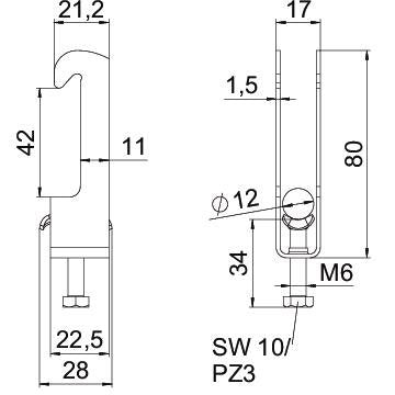 OBO Bettermann - Bügelschelle BS-W1-M-12 FT 8-12mm − 100 Stück