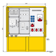 Walther Werke - Baustromverteiler Indus .u. Marktplatzvert. 83215900 mit 4 RCDs TypA, 9LS