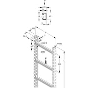 Niedax - Kabelleiter Steigetrasse, 45x308x3000 STUC 45/303/3 S 45x308x3000mm − 3 Meter