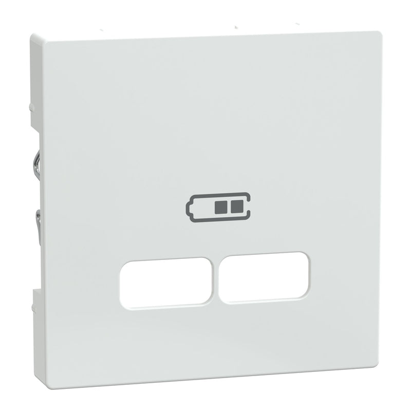 Merten - Einsatz/Abdeckung für Kommunikationstechnik Zentralplatte MEG4367-0325 ws/glanzf.USB Lade