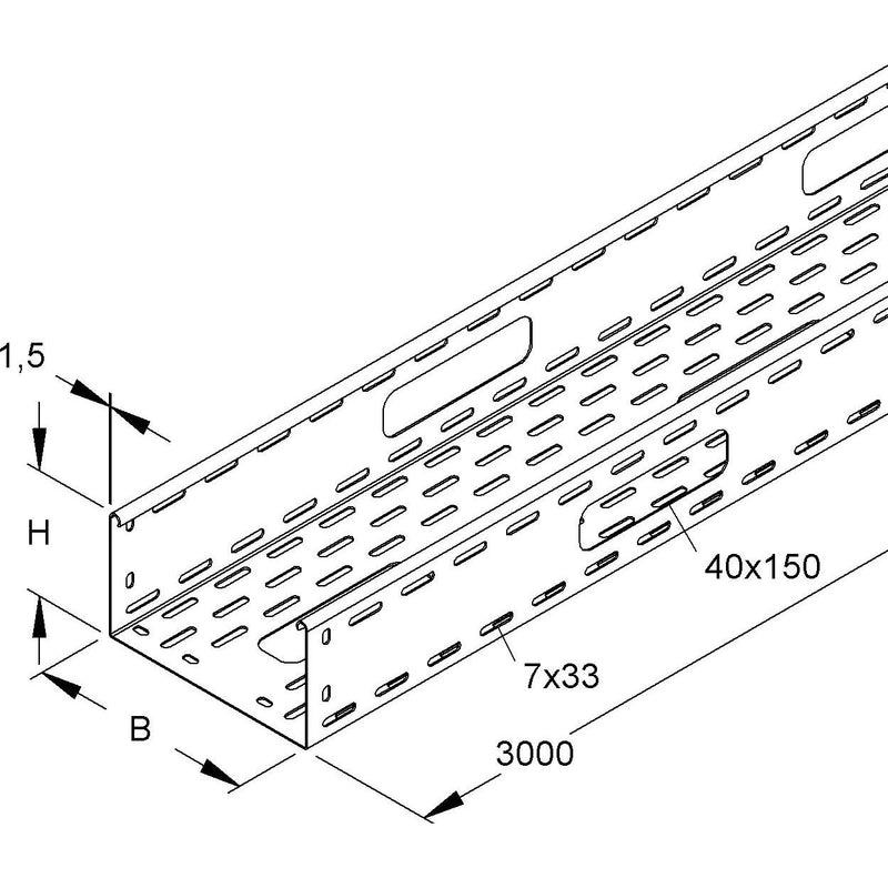 Niedax - Kabelrinne Rinne vertikal RSV 110.150 S − 3 Meter