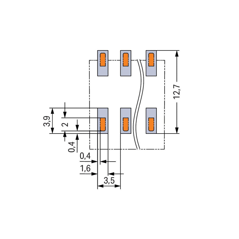 WAGO GmbH & Co. KG - Leiterplattenklemme SMD-Leiterplattenklemme 20861209700650900000 Drücker,1,5mm²,ws − 2060 Stück