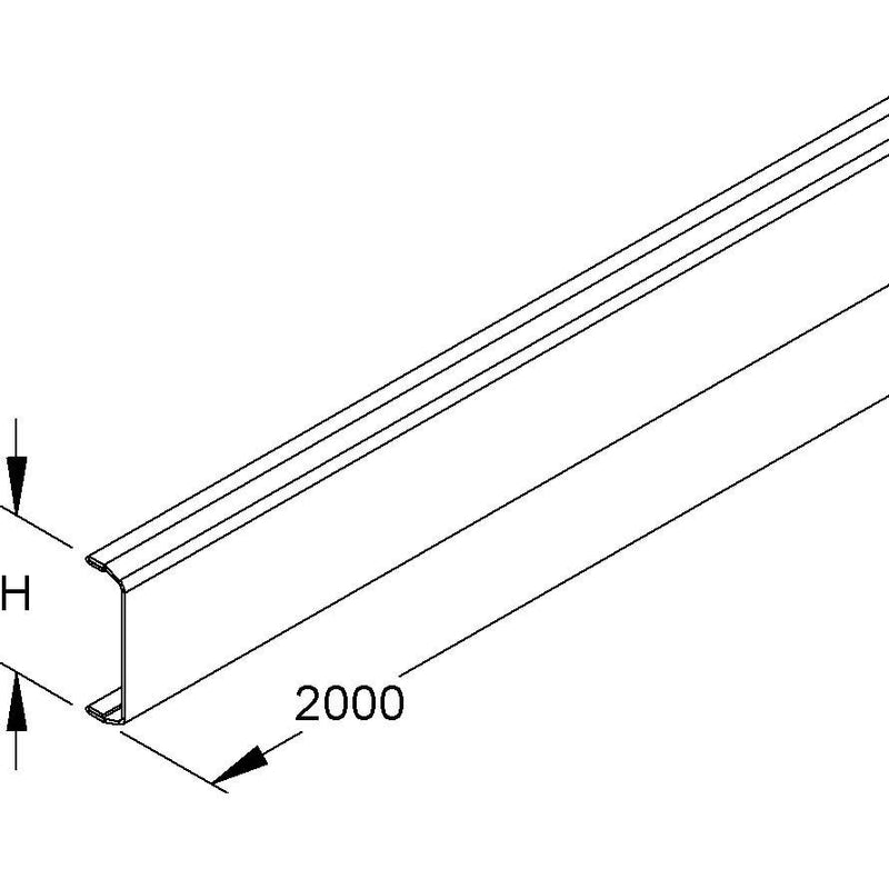 Niedax - Oberteil für Geräteeinbaukanal/Installationssäule Gerätekanal- Stahl-Deckel GDS 38 L − 48 Meter